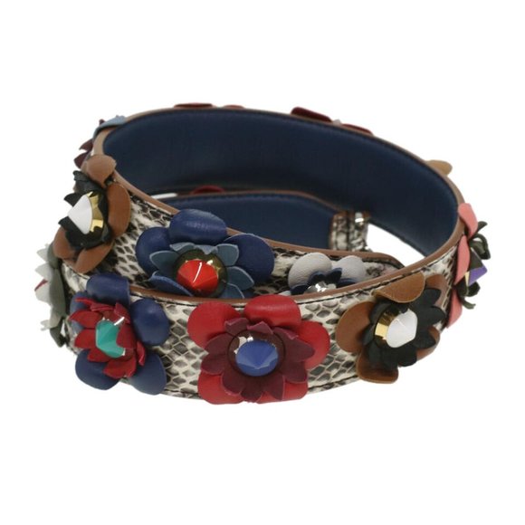 FENDI Shoulder Strap Snake pattern 35"" Multicolor Auth - Picture 1 of 12
